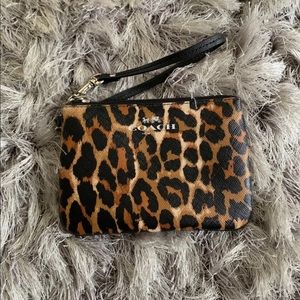 Leopard coach wristlet